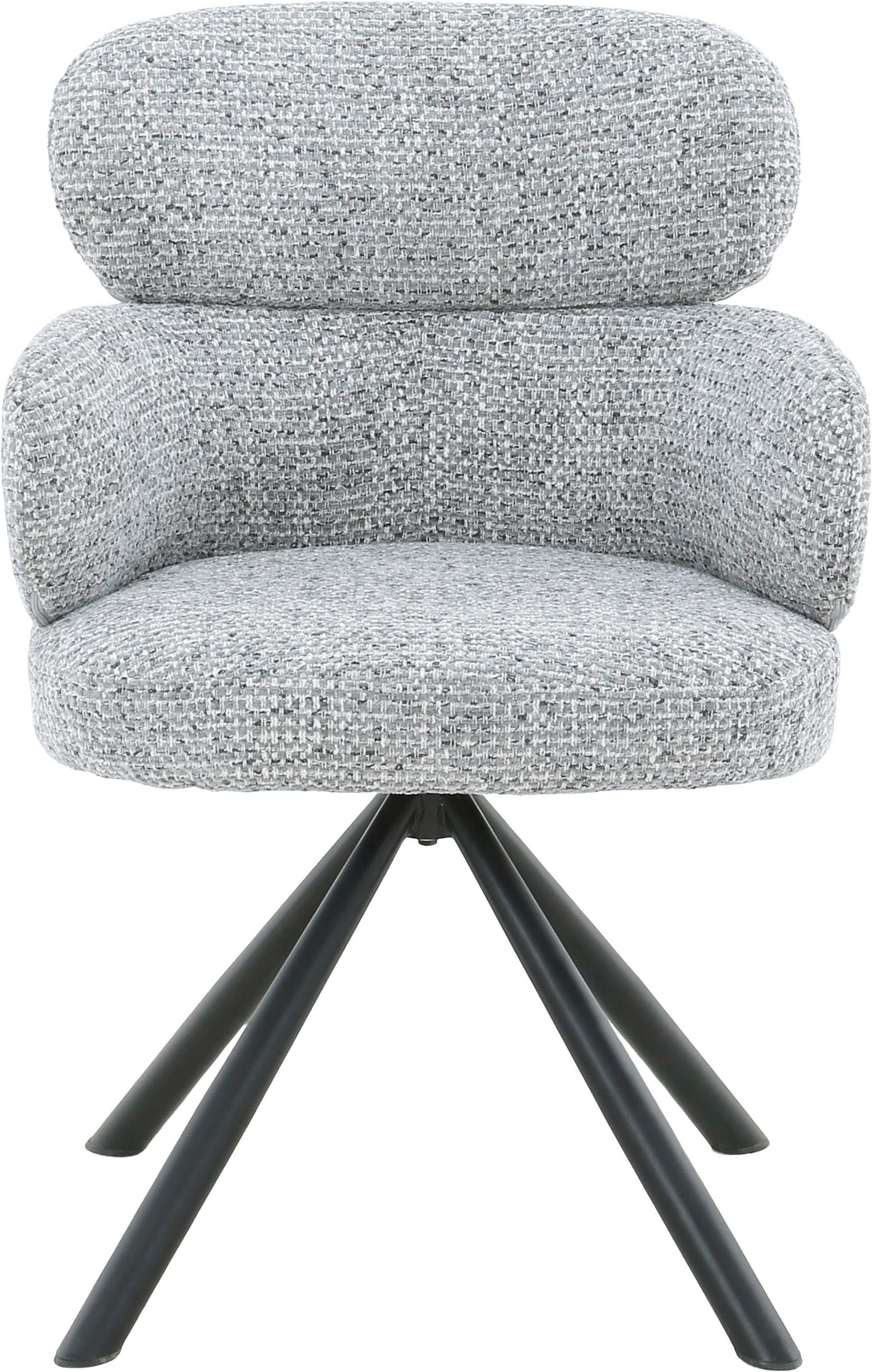 ARMLEHNSTUHL  in Eisen Webstoff  - Hellgrau/Schwarz, MODERN, Textil/Metall (60/84/64cm) - MID.YOU