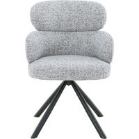 ARMLEHNSTUHL  in Eisen Webstoff  - Hellgrau/Schwarz, MODERN, Textil/Metall (60/84/64cm) - MID.YOU