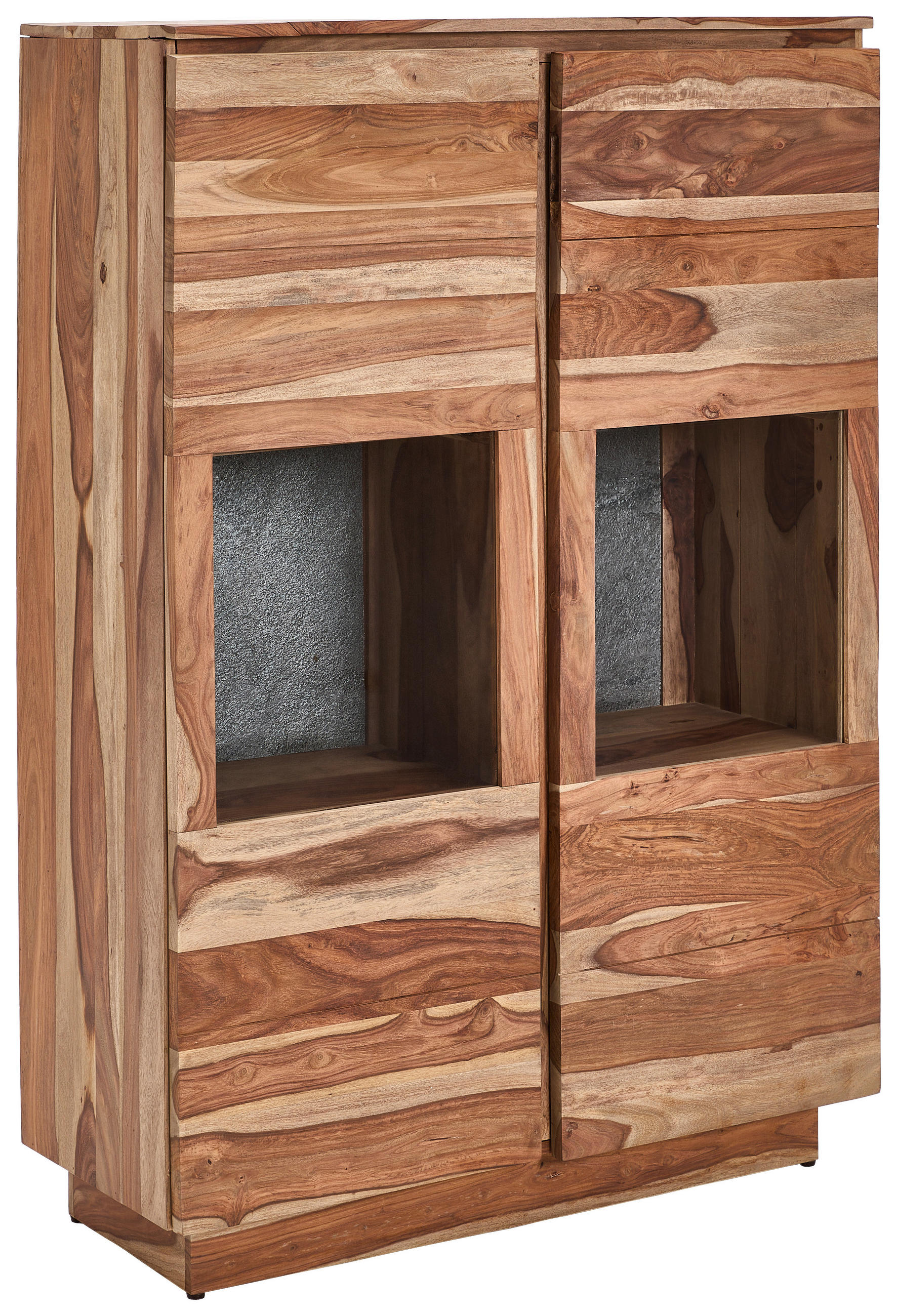 HÖG BYRÅ  i 99/146/41 cm  - grå/naturfärgad, Design, trä/glas (99/146/41cm) - Livetastic