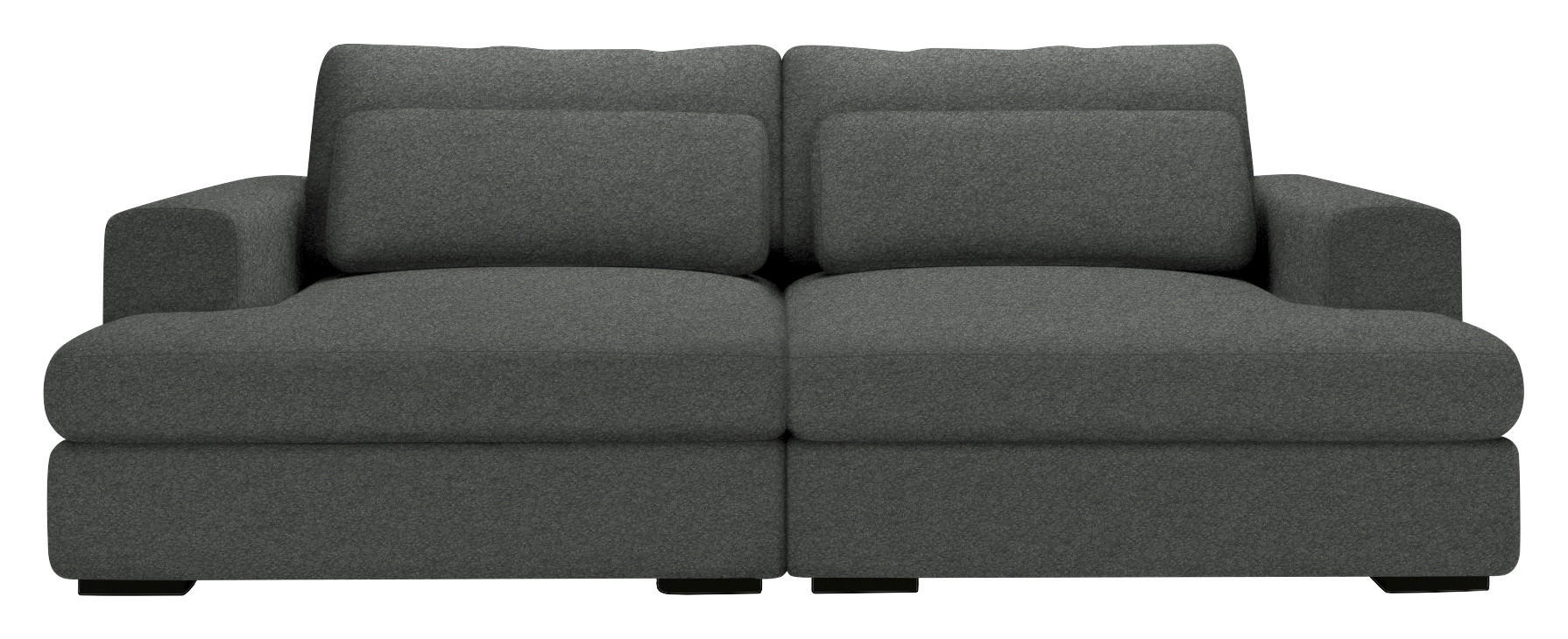 BIGSOFA in Chenille Anthrazit  - Anthrazit/Schwarz, Design, Textil (223/80/158cm) - Lomoco
