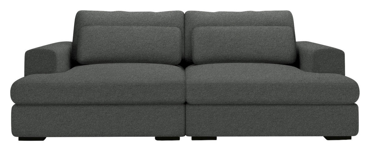 BIGSOFA in Chenille Anthrazit  - Anthrazit/Schwarz, Design, Textil (223/80/158cm) - Lomoco