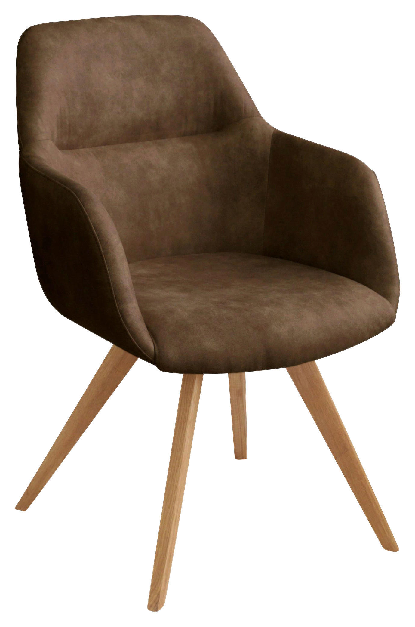 ARMLEHNSTUHL  in Flachgewebe  - Eichefarben/Braun, Design, Holz/Textil (57/85,5/65cm) - Voleo