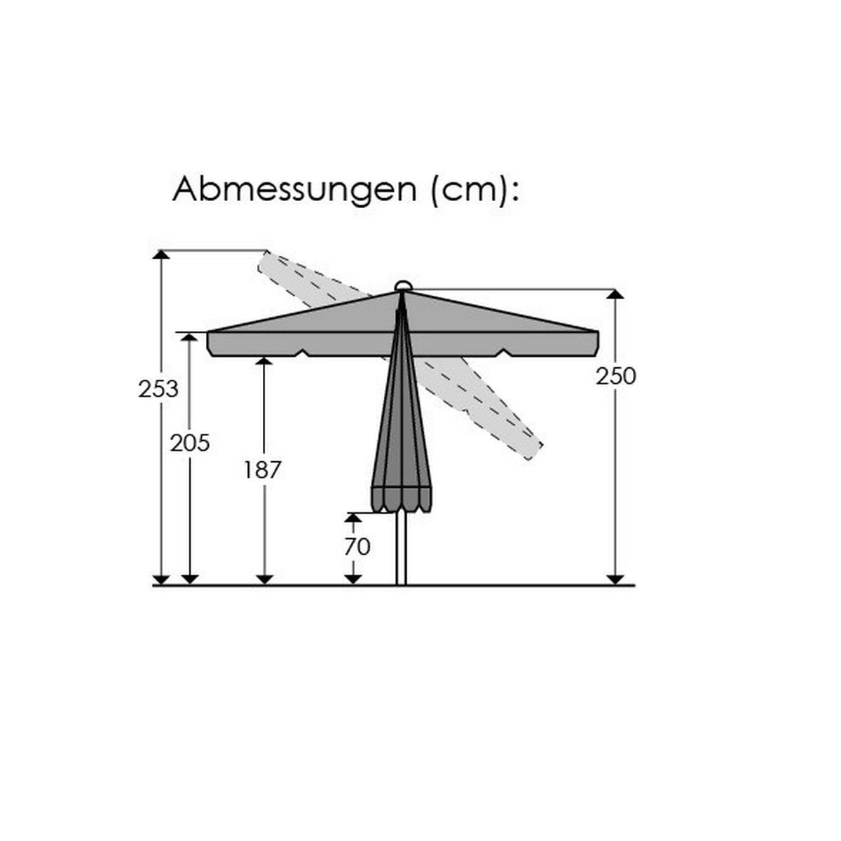 SLNEČNÍK 200/250/300 cm - biela/zelená, Basics, kov/textil (200/250/300cm)