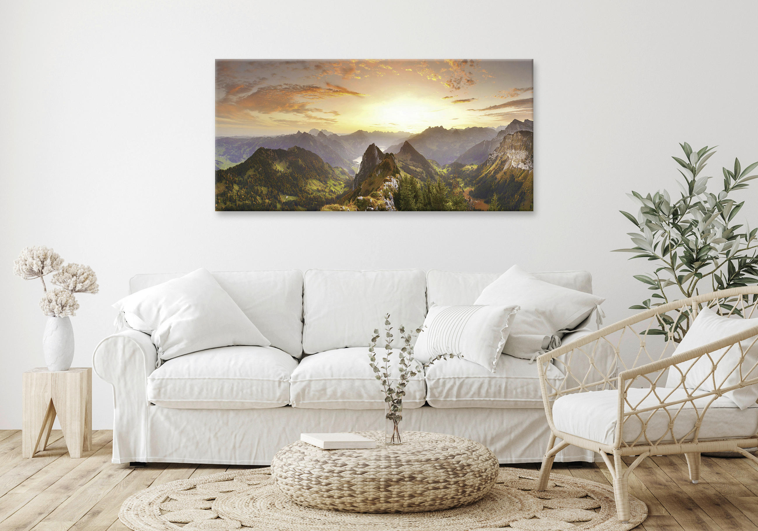 MALBA NA PLÁTNĚ, hory, 115/55 cm  - vícebarevná, Natur, dřevo/papír (115/55cm)