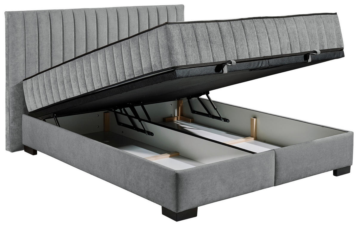 BOXBETT 160/200 cm  in Anthrazit  - Anthrazit/Schwarz, MODERN, Holzwerkstoff/Kunststoff (160/200cm) - MID.YOU