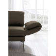 RÉCAMIERE in Echtleder Olivgrün  - Chromfarben/Olivgrün, Design, Leder/Metall (209/85-109/95-16cm) - Dieter Knoll