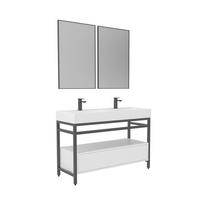 BADEZIMMER 4-teilig  in 120 cm  - Schwarz/Weiß, Design, Keramik/Holzwerkstoff (120cm) - Welnova