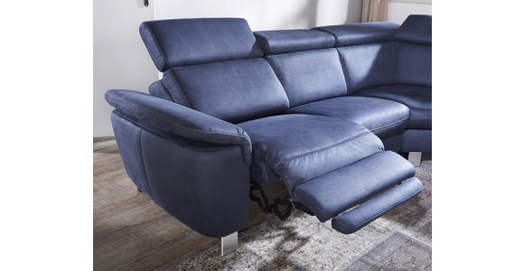 WOHNLANDSCHAFT in Leder Anthrazit - Anthrazit/Alufarben, Design, Leder/Metall (242/271cm) - Cantus