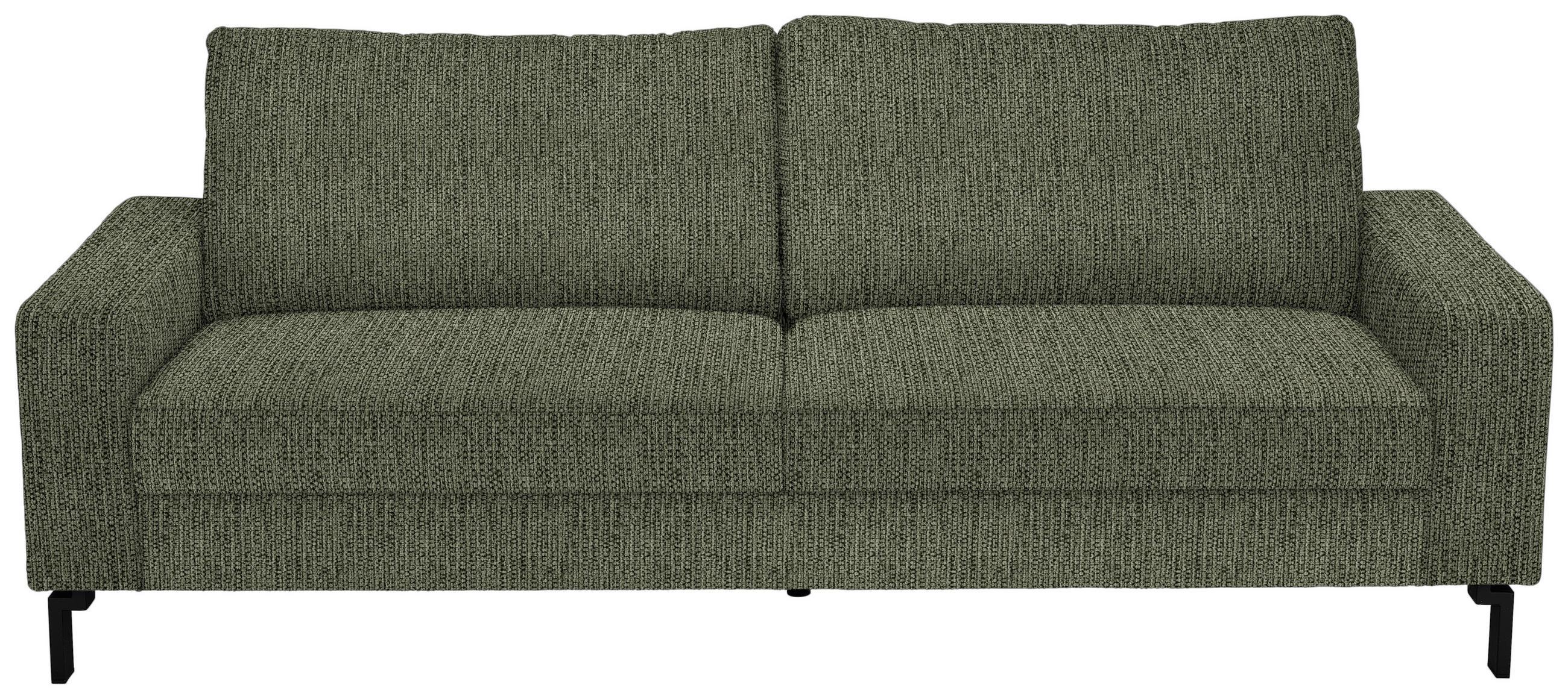 3-SITZER-SOFA in Flachgewebe Dunkelgrün  - Dunkelgrün/Schwarz, Design, Textil/Metall (218/86/97cm) - Hom`in