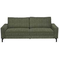 3-SITZER-SOFA in Flachgewebe Dunkelgrün  - Dunkelgrün/Schwarz, Design, Textil/Metall (218/86/97cm) - Hom`in