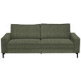 3-SITZER-SOFA in Flachgewebe Dunkelgrün - Dunkelgrün/Schwarz, Design, Textil/Metall (218/86/97cm) - Hom`in