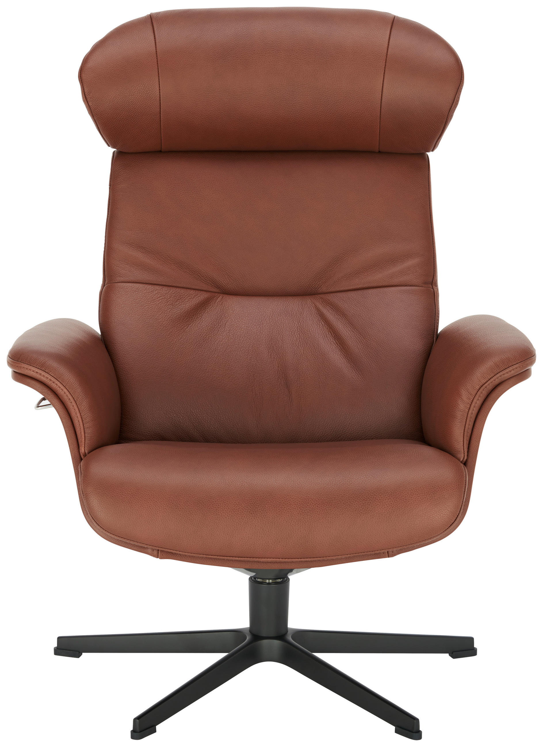 RELAXSESSEL in Leder Cognac  - Cognac/Schwarz, Natur, Leder/Metall (81/101/80cm) - Conform