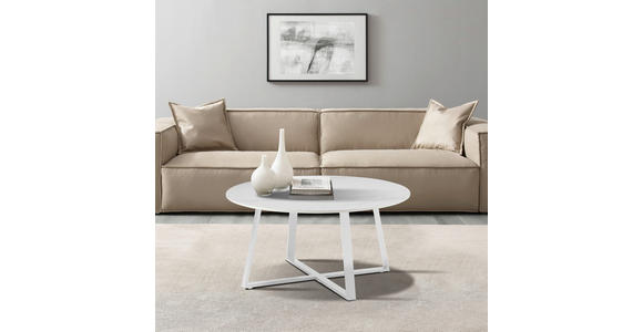 COUCHTISCH 80/80/40 cm rund Weiß - Weiß, Design, Keramik/Metall (80/80/40cm) - Carryhome