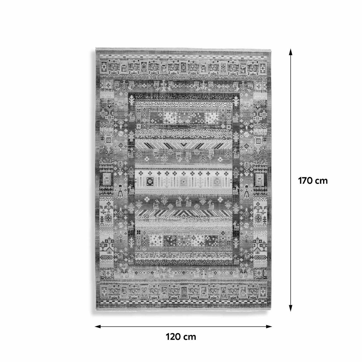 VINTAGE KOBEREC, 120/170 cm, modrá, hnedá - hnedá/modrá, Design, textil (120/170cm)
