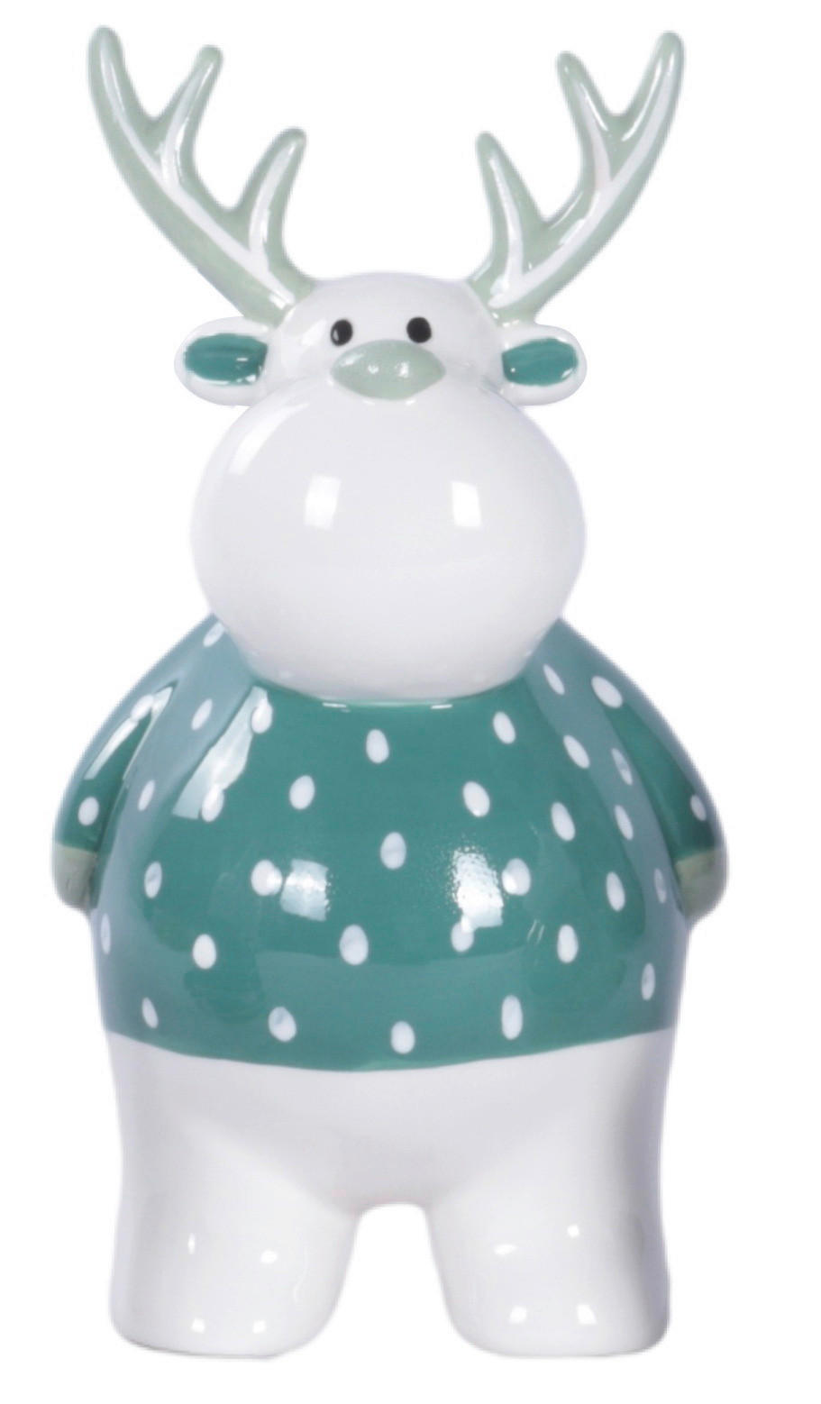 Ren Decorativ Xmassale - alb/verde, Lifestyle, ceramică (11/21,5/10,8cm) - X-Mas