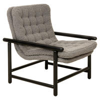 FÅTÖLJ i trä, metall, textil grå, svart  - svart/grå, Design, metall/trä (70/87/95cm) - Best Price