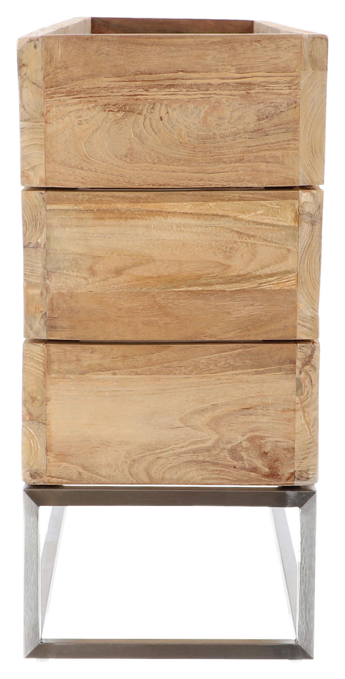 HOCHBEET Mini garden  - Edelstahlfarben/Teakfarben, MODERN, Holz/Metall (100/53/25cm) - Jan Kurtz