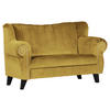 2-SITZER-SOFA in Webstoff Gelb  - Gelb/Braun, Design, Holz/Textil (168/96/75cm) - Ambia Home