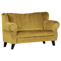 2-SITZER-SOFA in Webstoff Gelb  - Gelb/Braun, Design, Holz/Textil (168/96/75cm) - Ambia Home