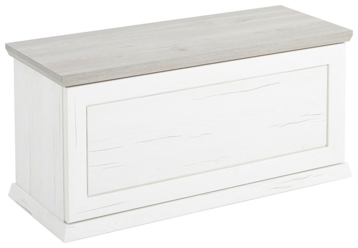 TRUHE in 90/43/38 cm  - Grau/Pinienfarben, LIFESTYLE, Holzwerkstoff (90/43/38cm) - Hom`in