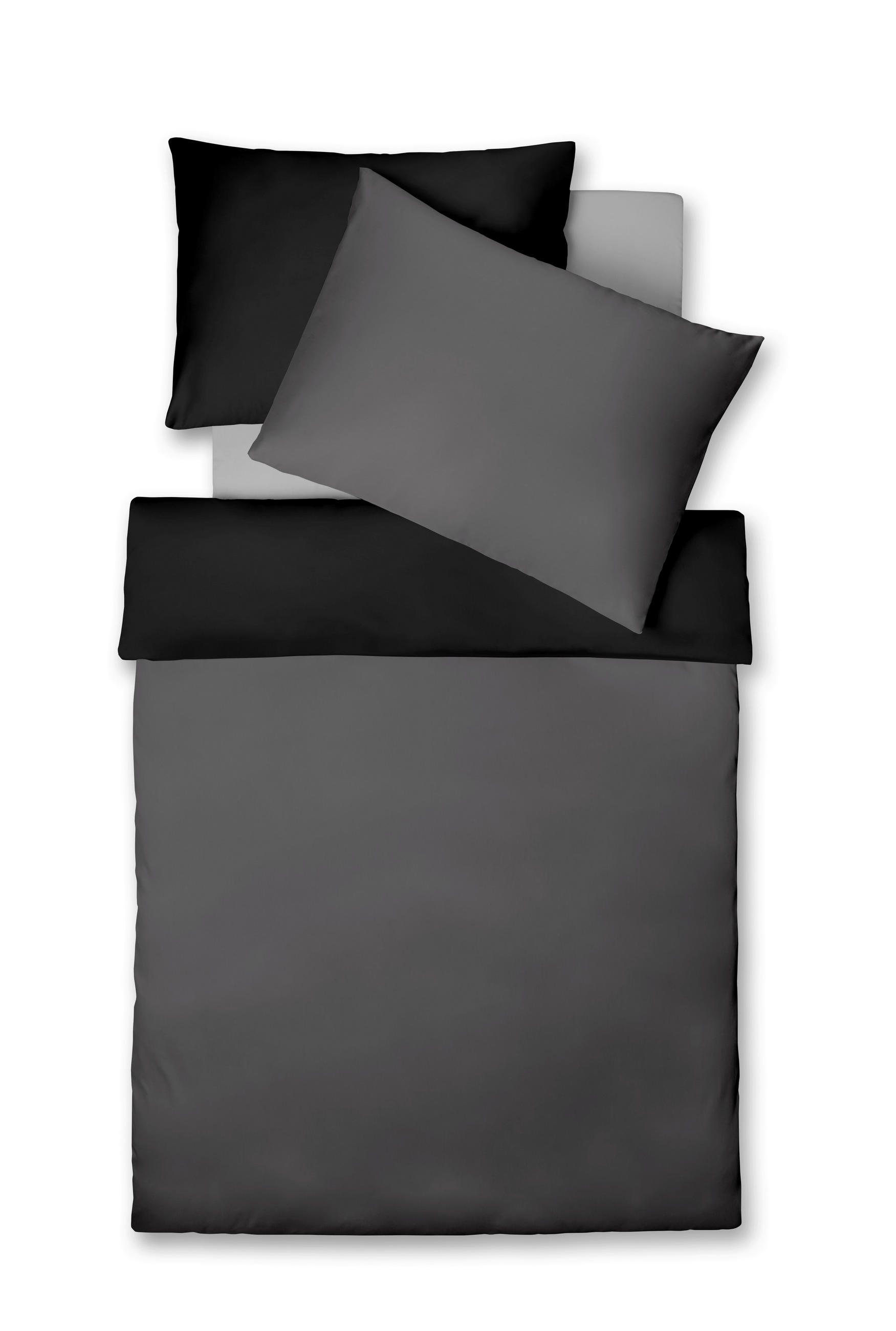 KÉTOLDALAS ÁGYNEMŰHUZAT 220/200 cm  - fekete/sötétszürke, Basics, textil (220/200cm) - Fleuresse