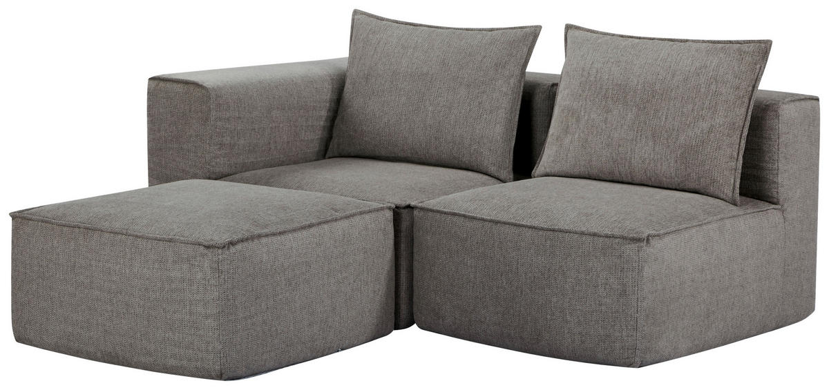 SOFAELEMENT Webstoff Taupe  - Taupe/Weiß, Design, Kunststoff/Textil (90/80/90cm) - Carryhome