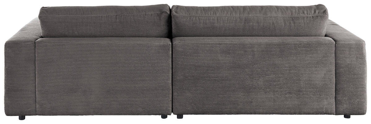 ECKSOFA in Cord Grau  - Schwarz/Grau, Design, Kunststoff/Textil (250/190cm) - Pure Home Lifestyle