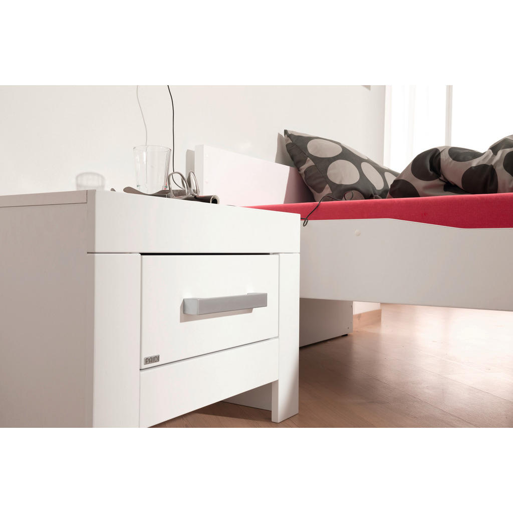 Thumbnail - Paidi Nachtschrank, Weiß, Metall, 1 Schubladen, 53.1x40.7x39.3 cm, Blauer Engel, Goldenes M, Soft-Close-System, Schlafzi...