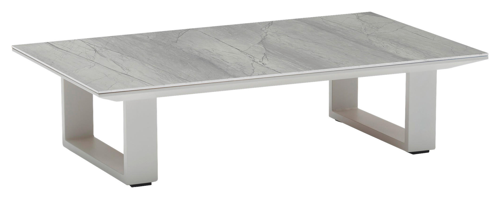 LOUNGETISCH  - Hellgrau/Weiß, MODERN, Glas/Metall (101/60/26cm) - Amatio