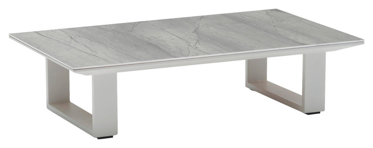 LOUNGETISCH  - Hellgrau/Weiß, MODERN, Glas/Metall (101/60/26cm) - Amatio