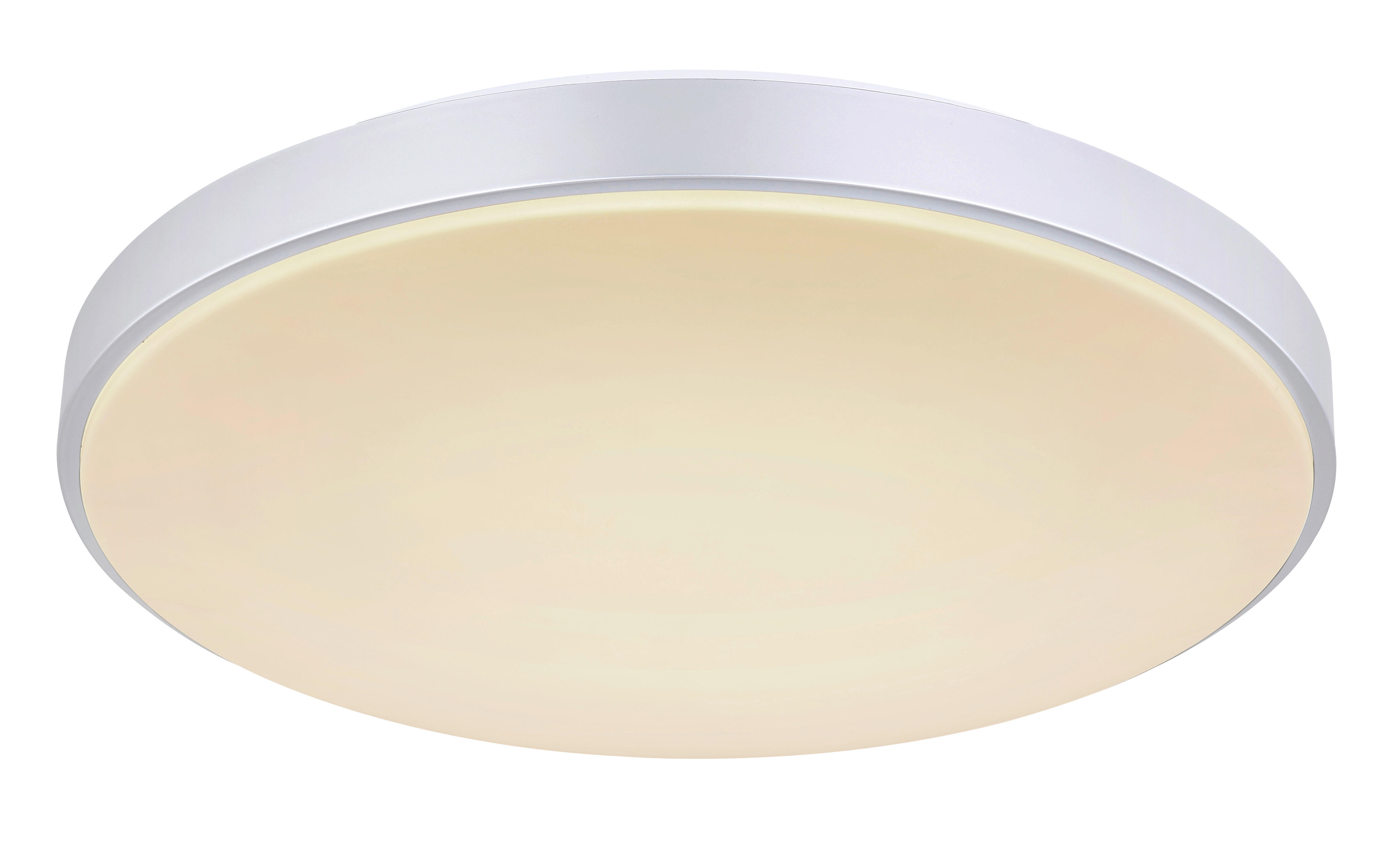 LED-DECKENLEUCHTE 18 W  41/6 cm    - Silberfarben/Opal, Basics, Kunststoff/Metall (41/6cm) - Globo