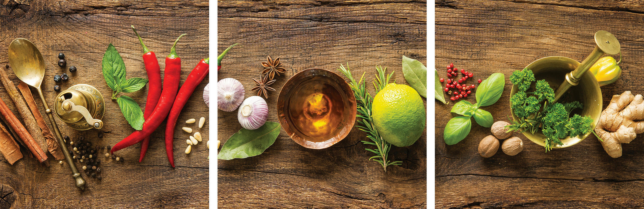 GLASBILD Gewürze  - Multicolor, Basics, Glas (30/90/1,40cm) - Euroart