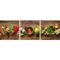 GLASBILD Gewürze  - Multicolor, Basics, Glas (30/90/1,40cm) - Euroart