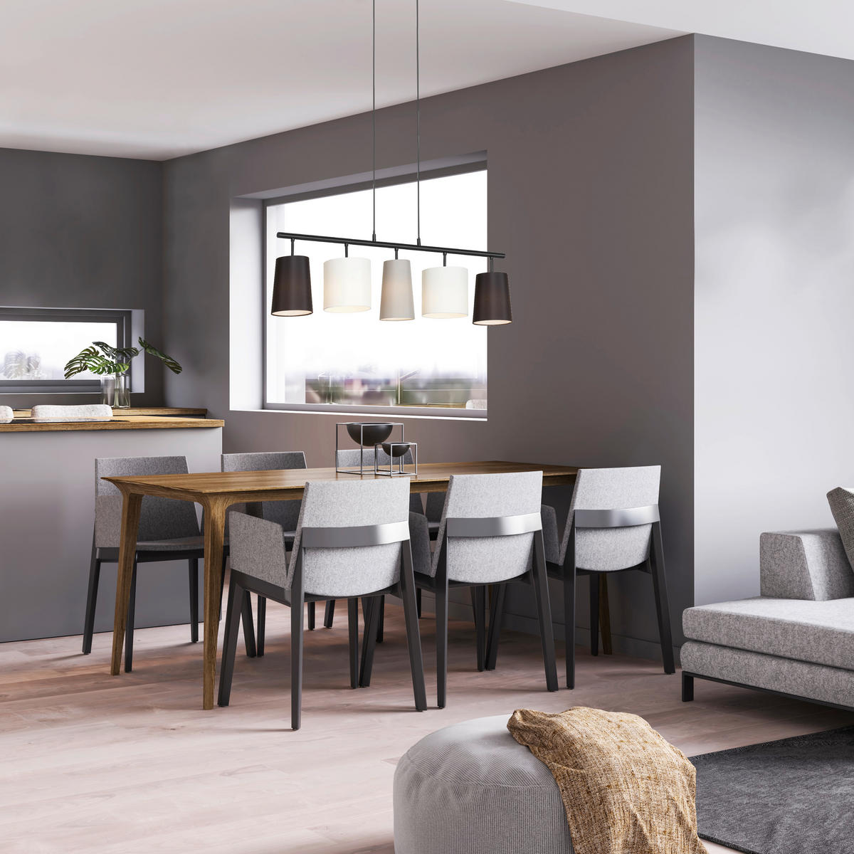 LUSTER       - siva/bela, Lajfstajl, metal/plastika (100/120cm)