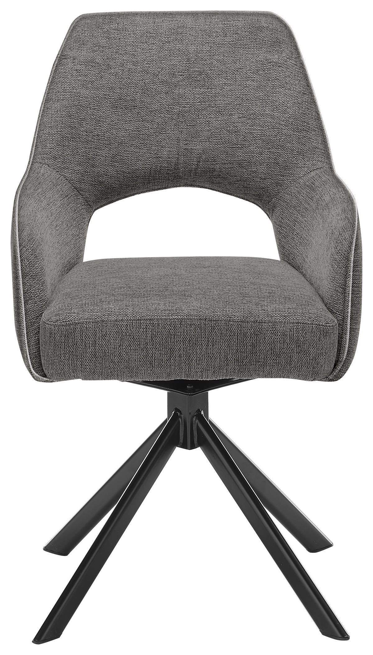 ARMLEHNSTUHL  in Eisen Webstoff  - Anthrazit/Schwarz, Design, Textil/Metall (58/89/62cm) - SetOne by Musterring