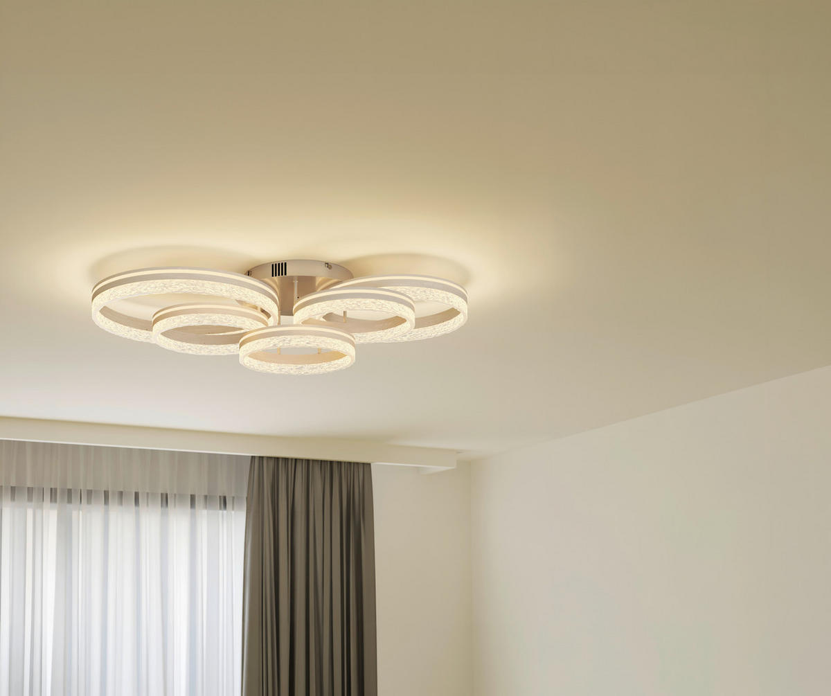 LED-DECKENLEUCHTE Swansea 100/56/22 cm   - Cappuccino, Design, Kunststoff/Metall (100/56/22cm) - Novel