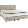 BOXSPRINGBETT 180/200 cm  in Naturfarben  - Chromfarben/Naturfarben, KONVENTIONELL, Leder/Textil (180/200cm) - Novel