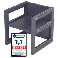 LERNTURM Littlefoot 3-in-1  - Schieferfarben, Basics, Holz (32/32/32cm) - Tobi