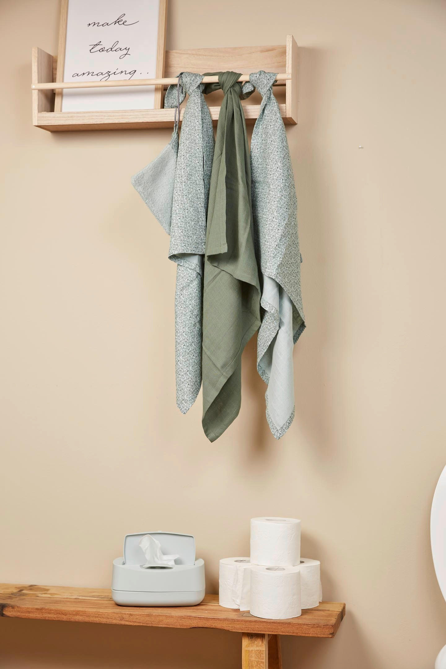 MULLWINDELNSET   SEPP  - Grün, Basics, Textil (70/70cm) - Bebe Jou