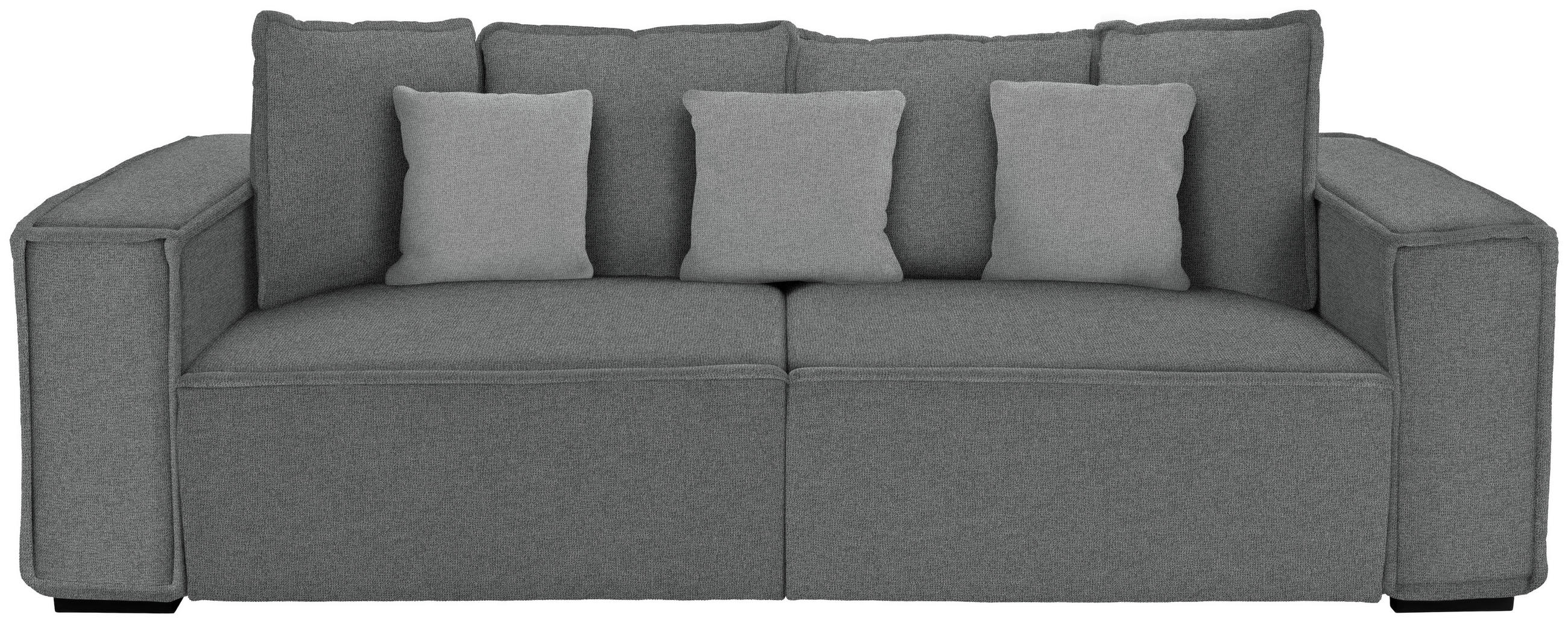 BIGSOFA Grau, Hellgrau  - Hellgrau/Grau, MODERN, Holz/Textil (244/62/117cm) - MID.YOU