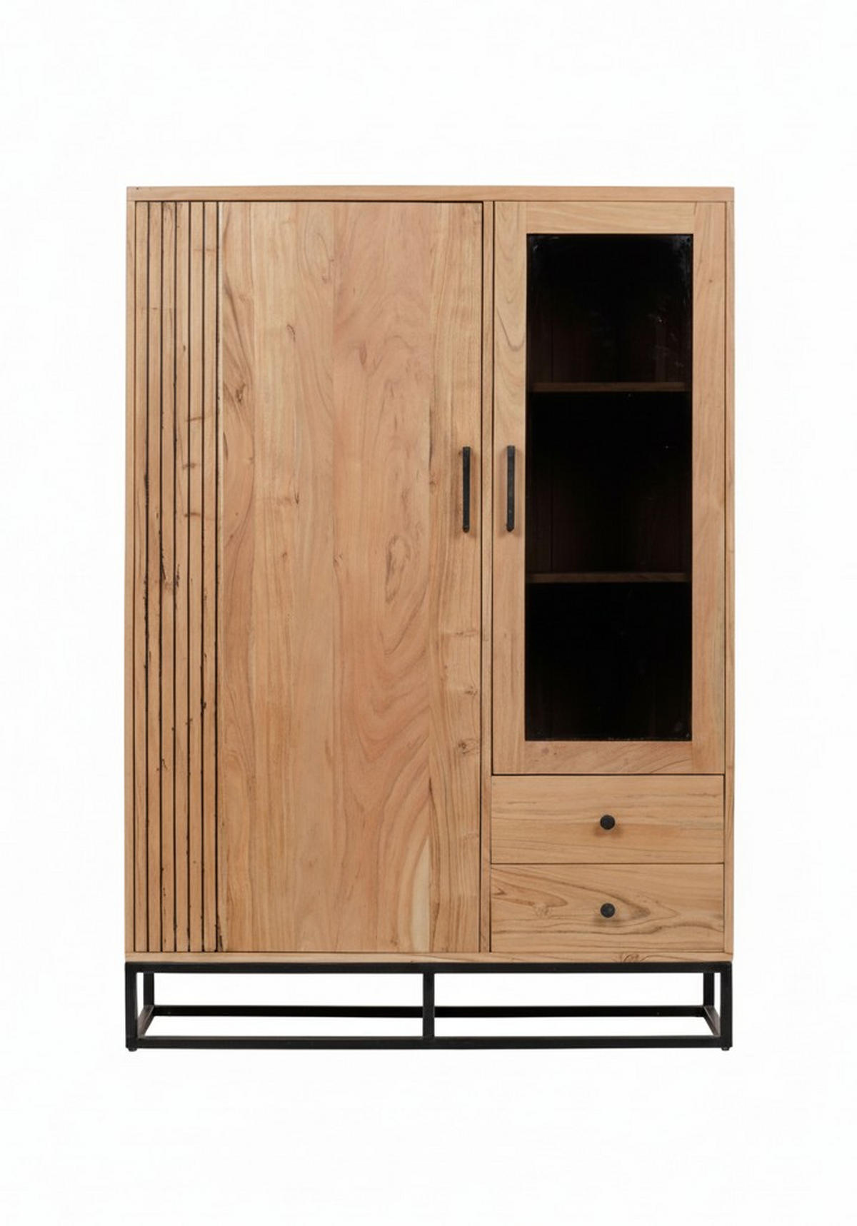 HIGHBOARD  in 105/146/41,5 cm  - Schwarz/Naturfarben, Design, Glas/Holz (105/146/41,5cm) - Livetastic