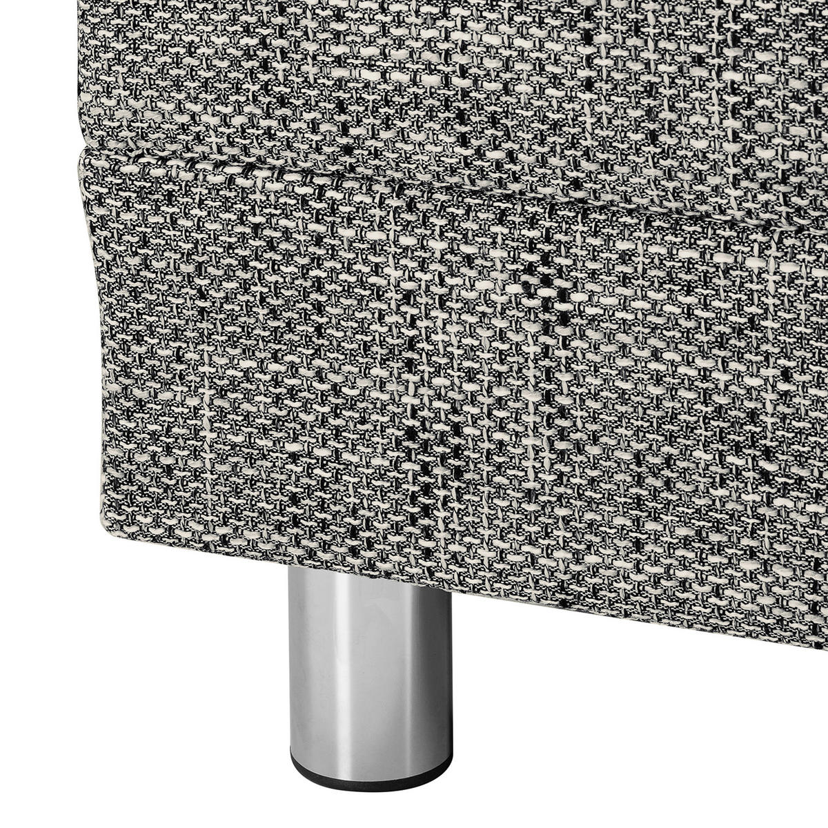 ECKSOFA in Struktur Grau  - Chromfarben/Grau, Design, Textil/Metall (200/144cm) - MID.YOU