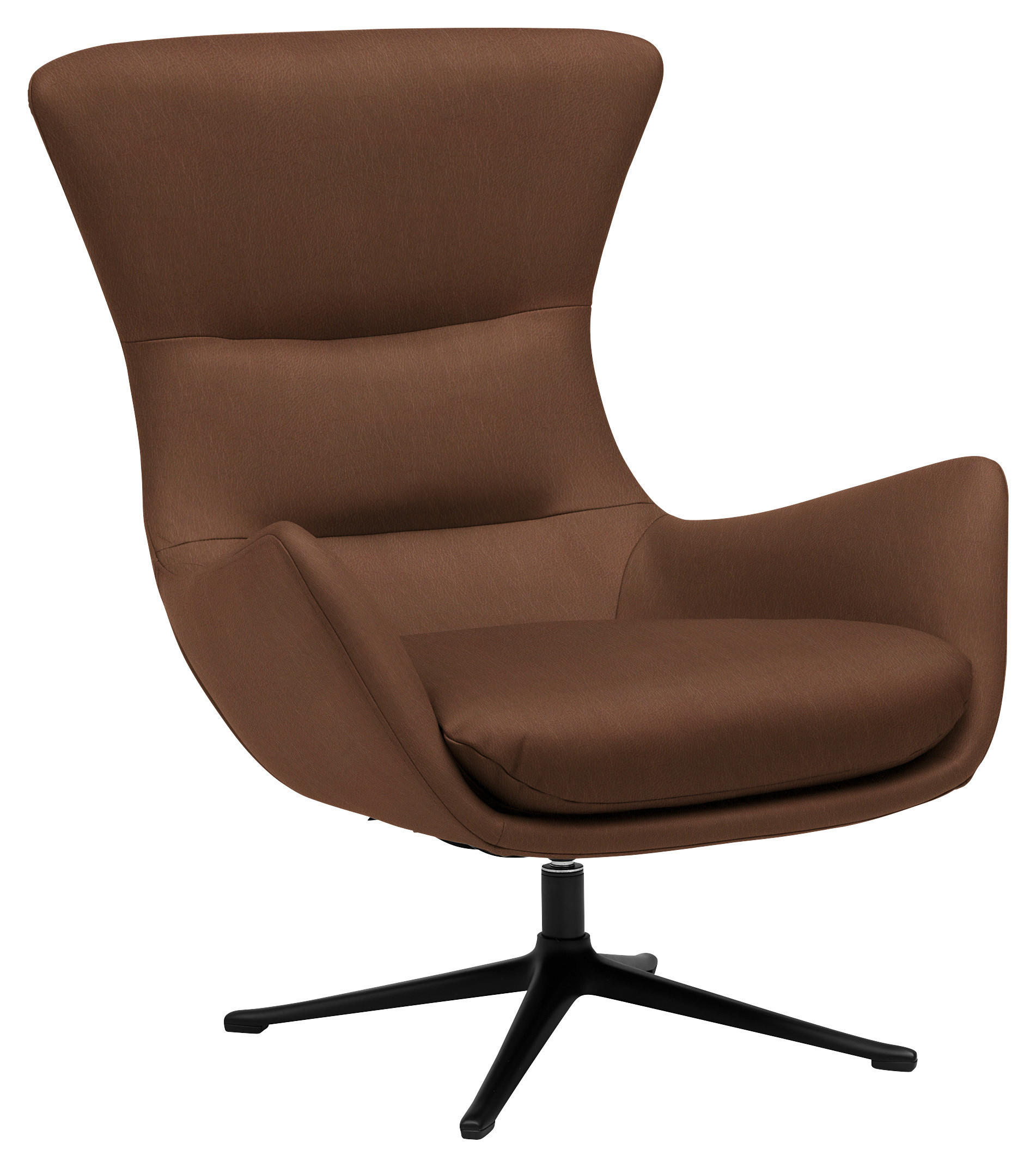 OHRENSESSEL in Braun  - Schwarz/Braun, Design, Leder/Metall (84/104/96cm) - home24