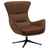 OHRENSESSEL in Braun  - Schwarz/Braun, Design, Leder/Metall (84/104/96cm) - home24