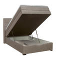 BOXSPRINGBETT 120/200 cm  in Taupe  - Taupe/Wengefarben, KONVENTIONELL, Holz/Textil (120/200cm) - Carryhome