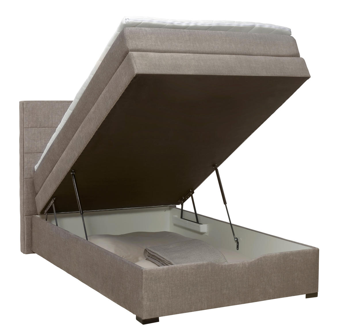 POSTEL BOXSPRING, 120/200 cm, šedohnědá - barvy wenge/šedohnědá, Konvenční, dřevo/textil (120/200cm) - Carryhome