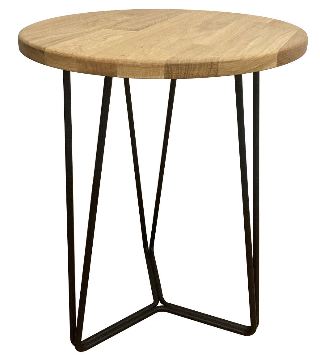KLUB STOLIĆ boje hrasta drvo, metal - boje hrasta/crna, Moderno, drvo/metal (40/50cm)