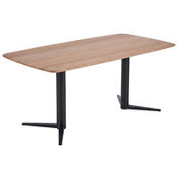ESSTISCH 220/100/76 cm Echtholz  Holz, Metall in verschiedenen Größen erhältlich, in verschiedenen Holzarten erhältlich, Variantenauswahl Eichefarben  - Eichefarben/Schwarz, Design, Holz/Metall (220/100/76cm) - Johann Jakob