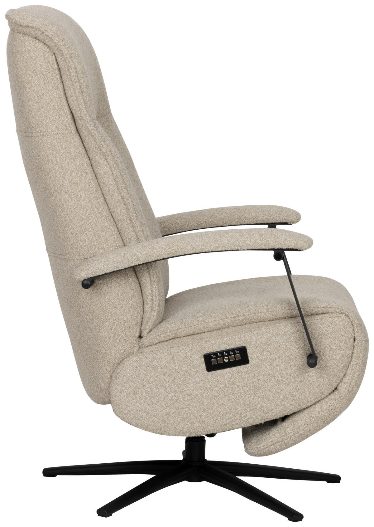 RELAXSESSEL Webstoff    - Schwarz/Naturfarben, Design, Holz/Textil (67/114/84cm) - Livetastic