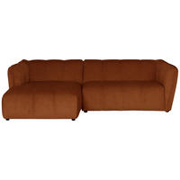 ECKSOFA LIVOLI in Chenille Rostfarben  160/246 cm  - Rostfarben/Schwarz, Design, Textil (160/246cm) - MID.YOU